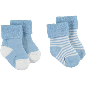 2PK NB SOCKS BLUE-BLUE-NEW BORN