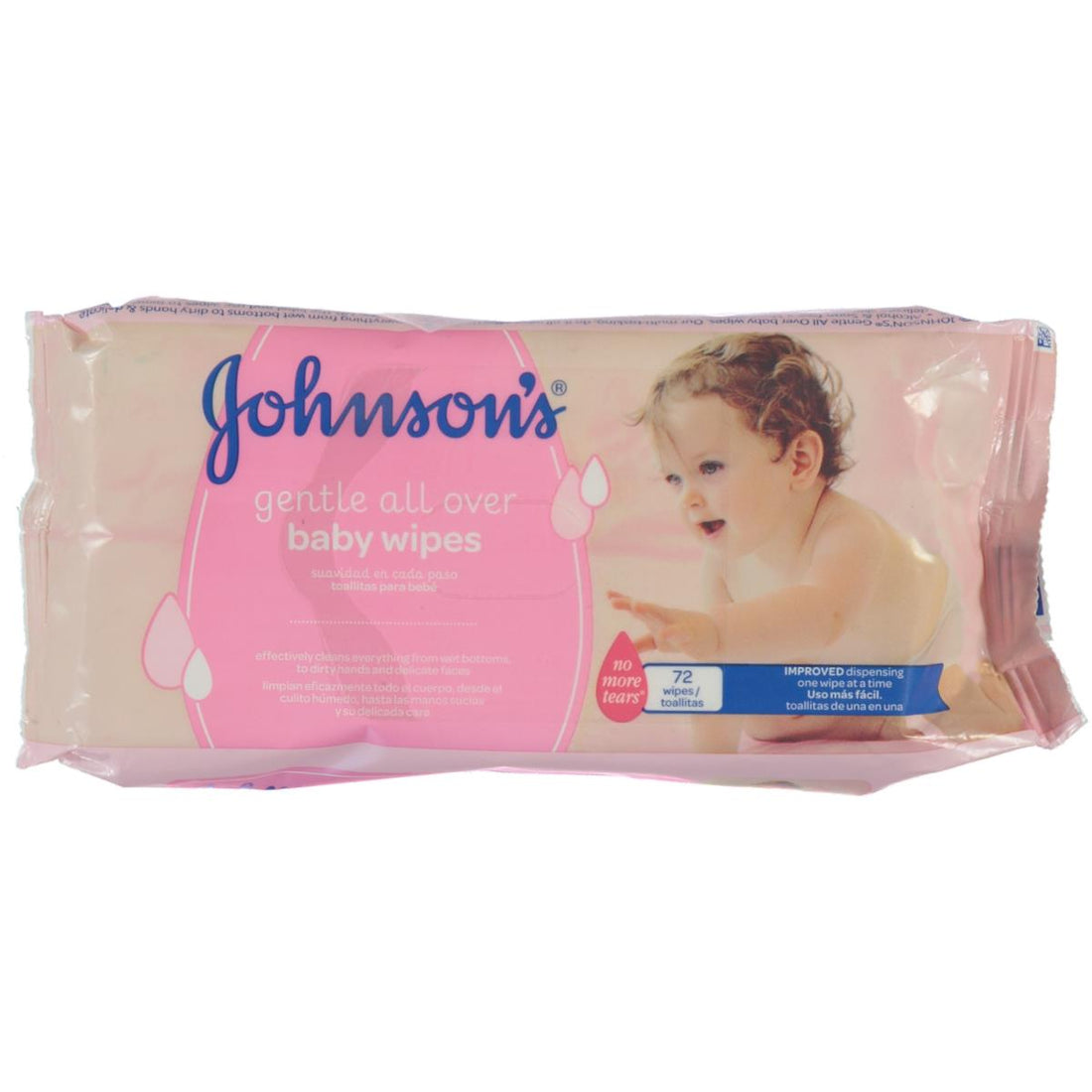 JOHNSONS BABY NEW GENTLE ALL OVER BABY WIPES 72-ASSORTED-ONE SIZE