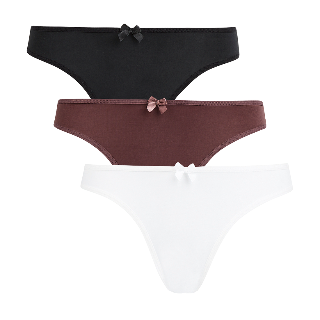 3pk Basic bikini  mocca black white-MOCHA-M