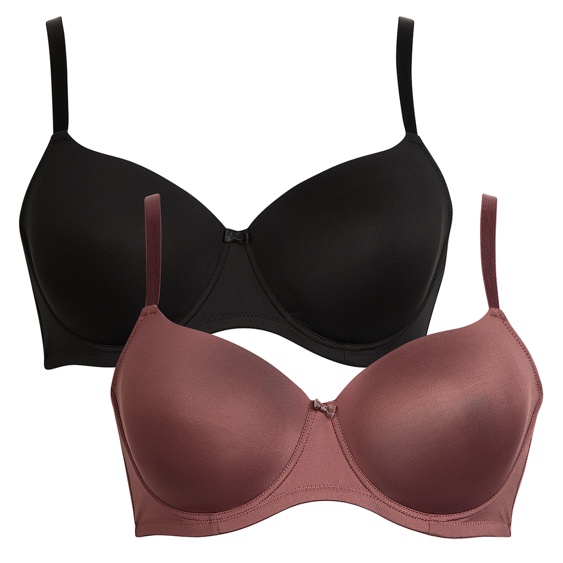 2pk Basic Cradle bra Small Mocca black-MOCHA-38 D