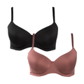 2PK BASIC CRADLE BRA BIG MOCCA BLACK-MOCHA-38 D