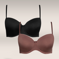 2pk Basic Multiway Bra  Black Mocca-BLACK-34 B