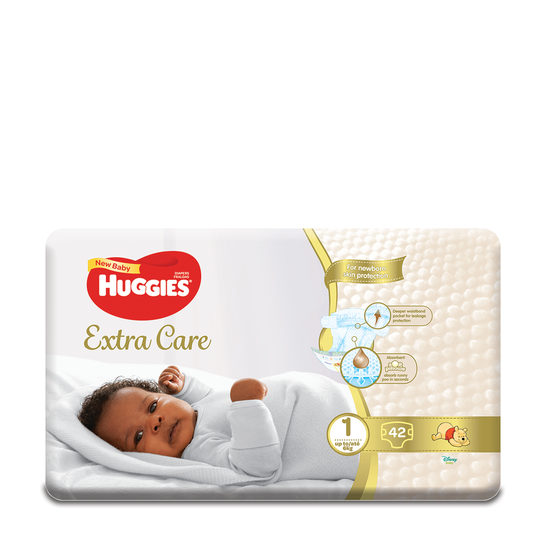 HUGGIES NEW BABY EXTRA CARE SIZE 1 42S-NO COLOUR-ONE SIZE