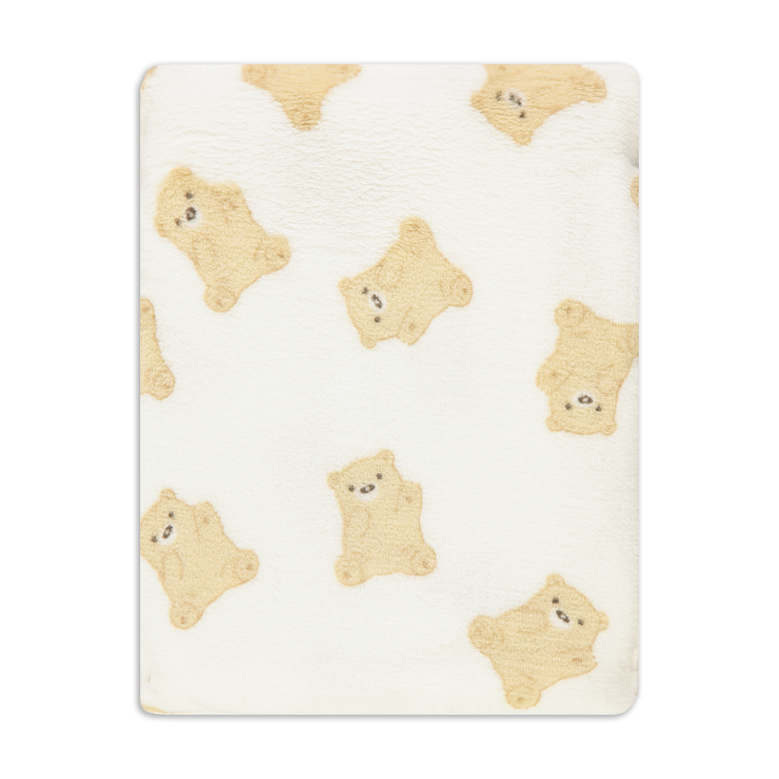 UNI BEAR PRINTED CORAL FLEECE-WHITE-75X100 CM