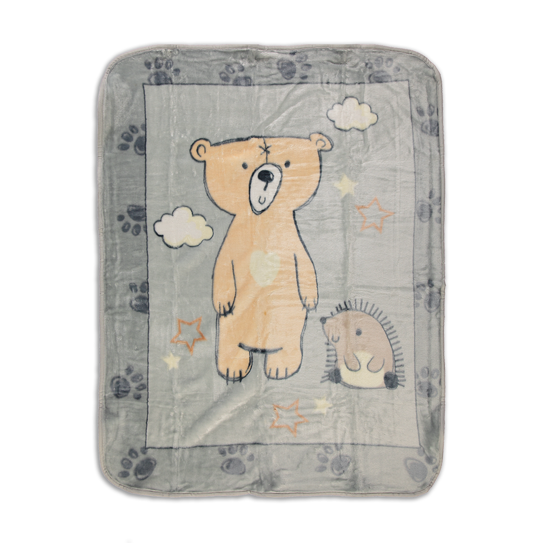 GREY BEAR MINK BLANKET-GREY-100X130 CM