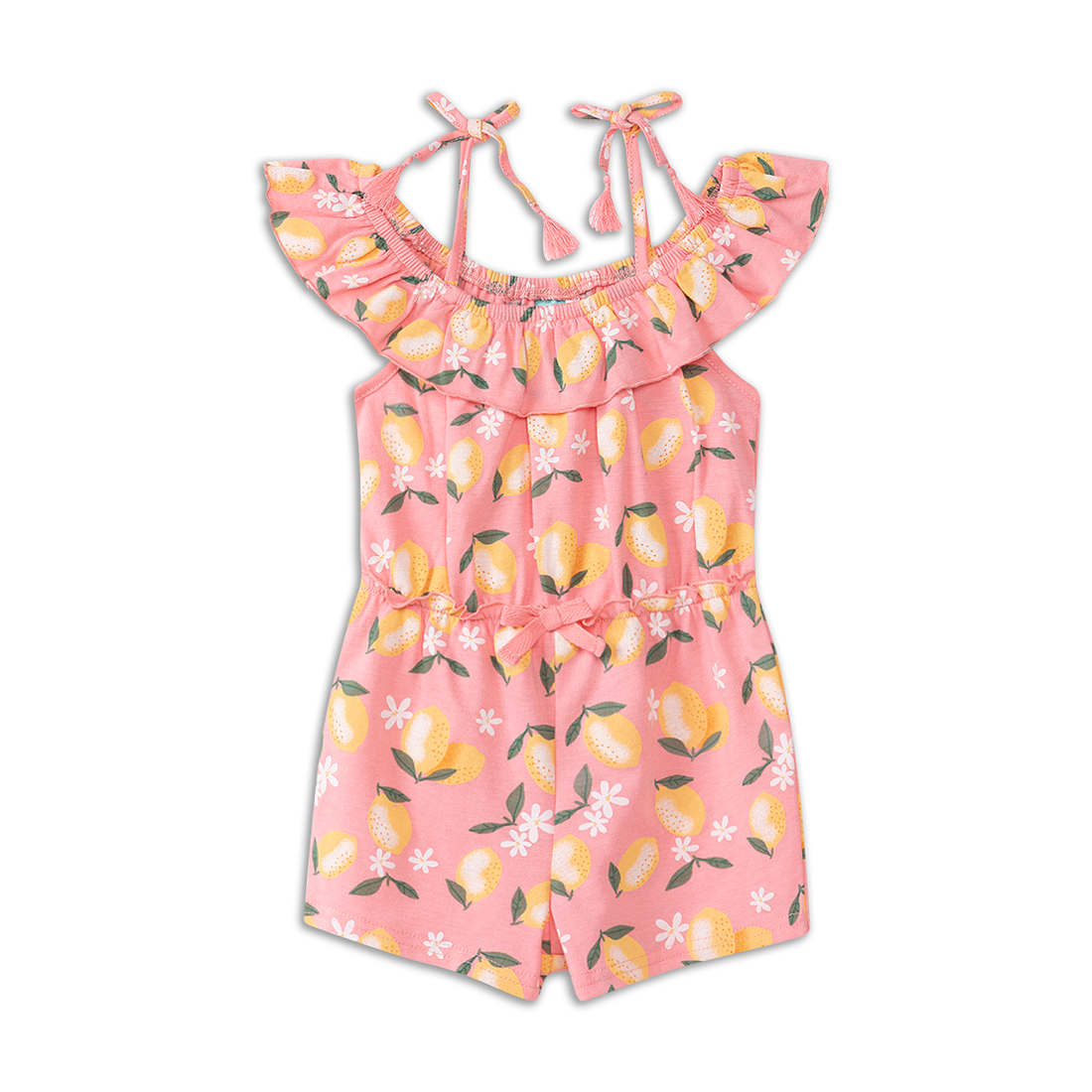 bubblegum pink and yellow lemon 2pk knit shortall-PINK-6-12 MTHS