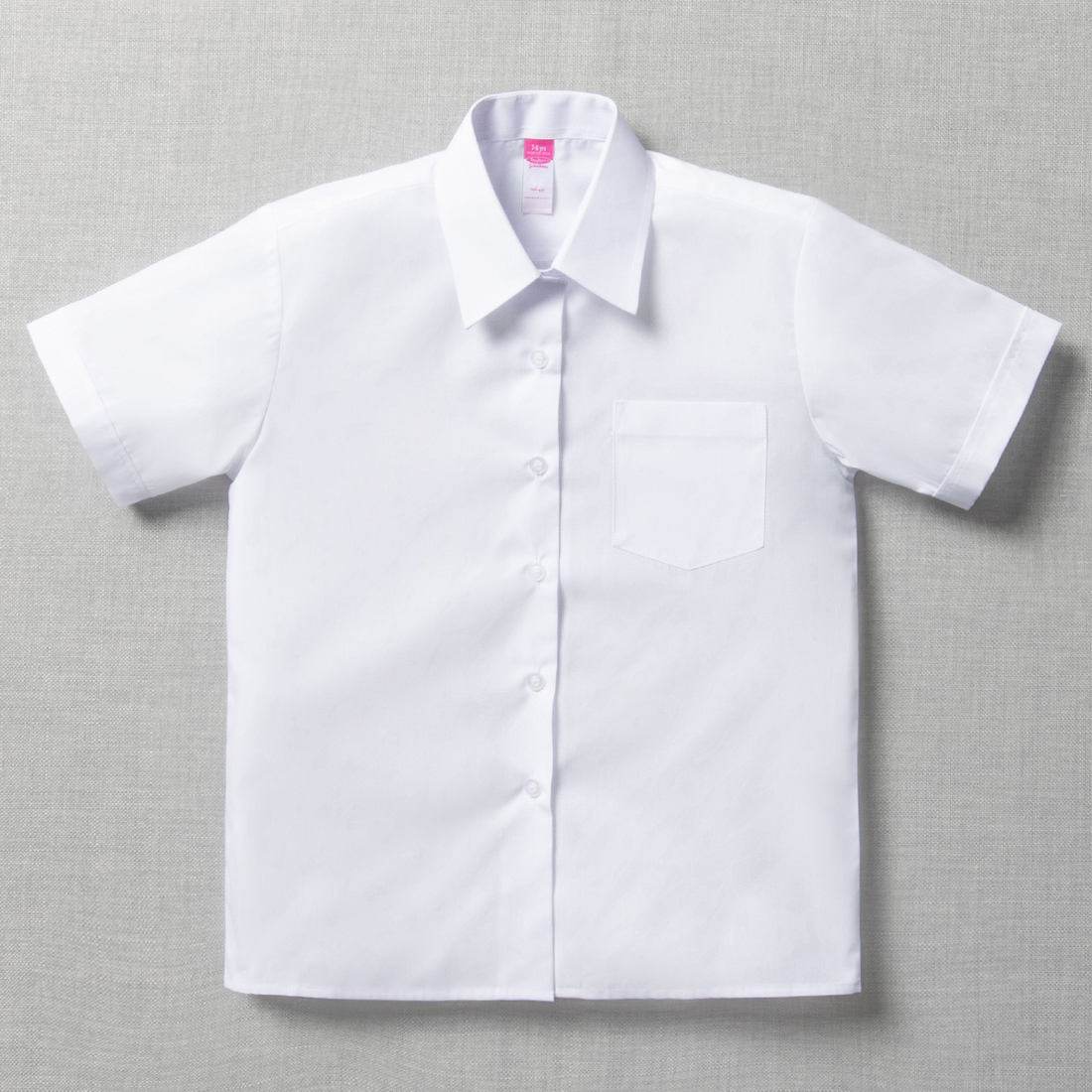 GIRLS SHORT SLEEVE COLLAR SHIRT WHITE TOUGHEES PRI-WHITE-13-14 YRS