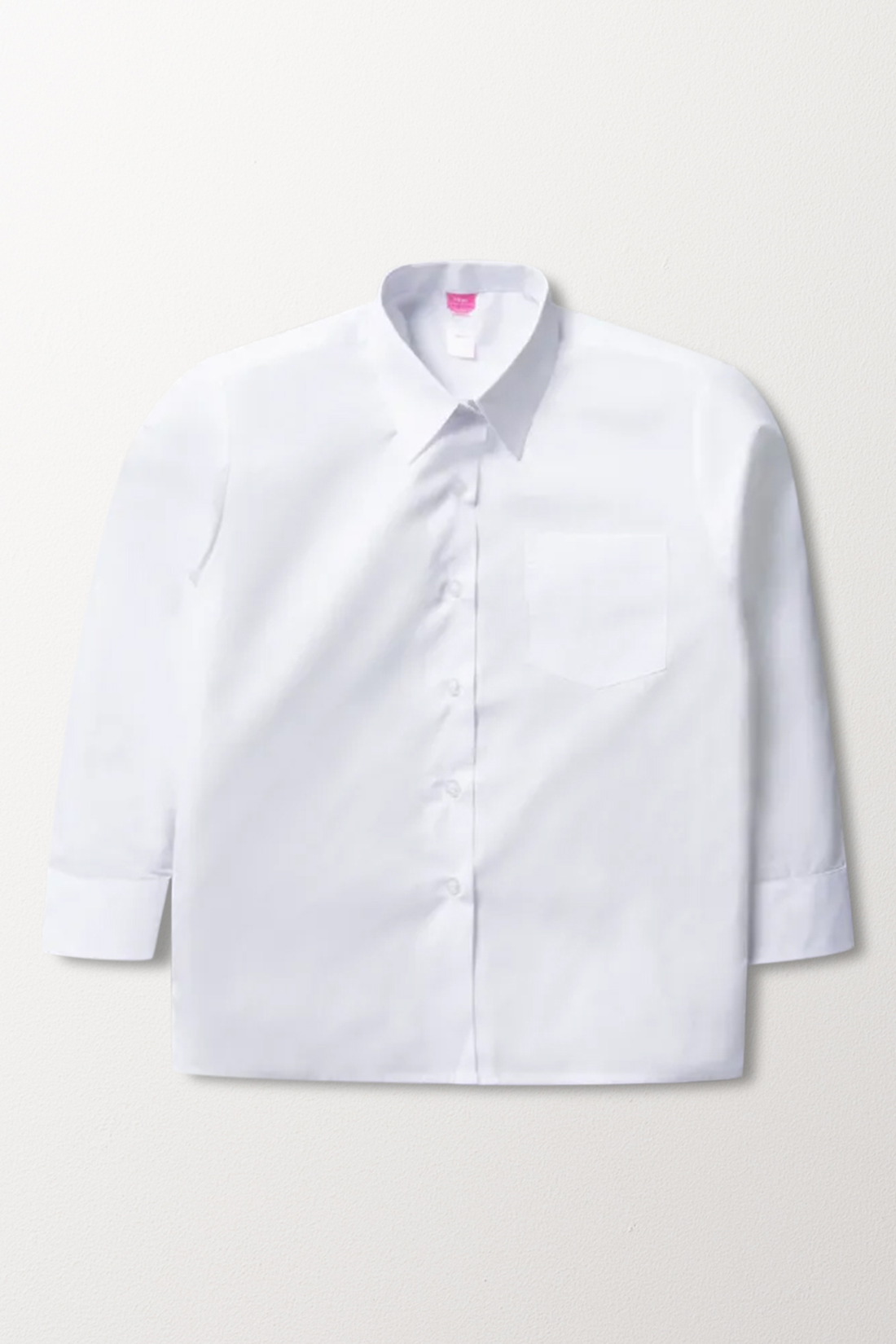 GIRLS LONG SLEEVE COLLAR SHIRT WHITE TOUGHEES PRIM-WHITE-13-14 YRS