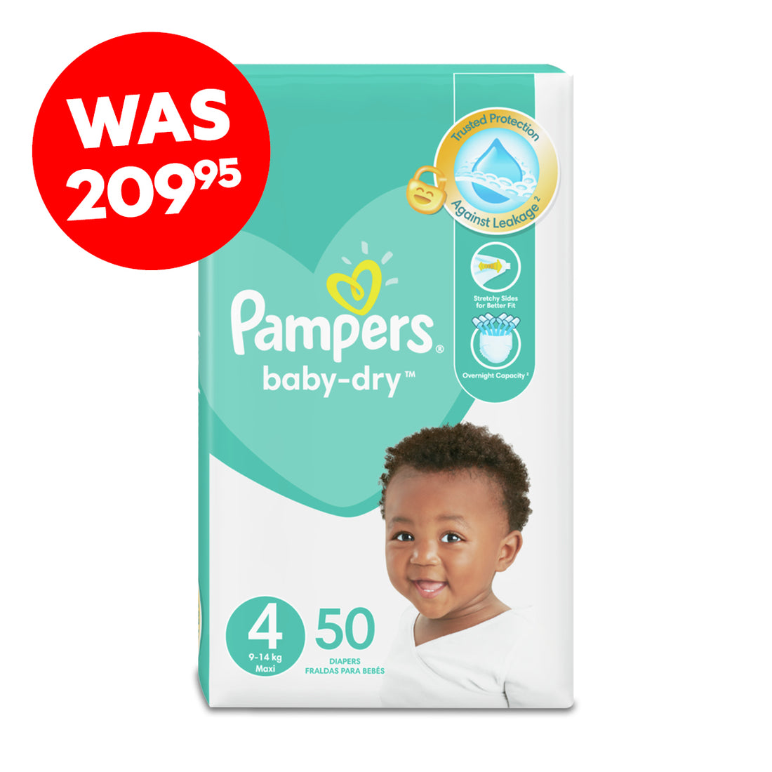 PAMPERS NAPPIES VP SIZE 4 MAXI 50-NO COLOUR-MAXI