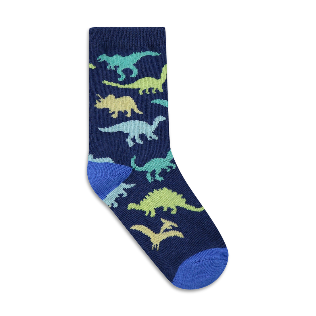 PB 5PK SOCKS PRINT DINO S21-MID BLUE-9-12