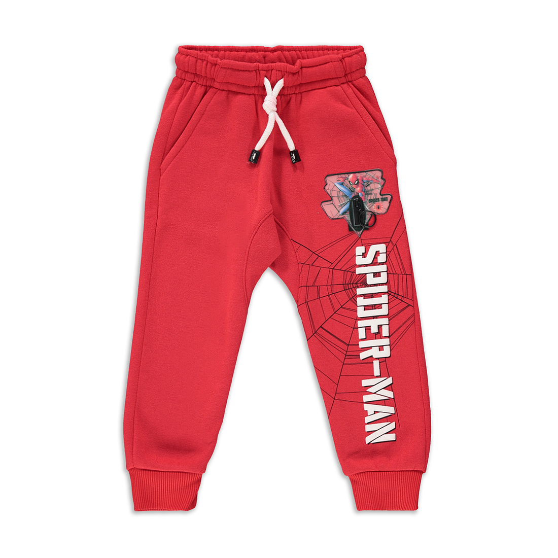 Spider-Man rubber Badge Trackpants Red-BRIGHT RED-2-3 YRS