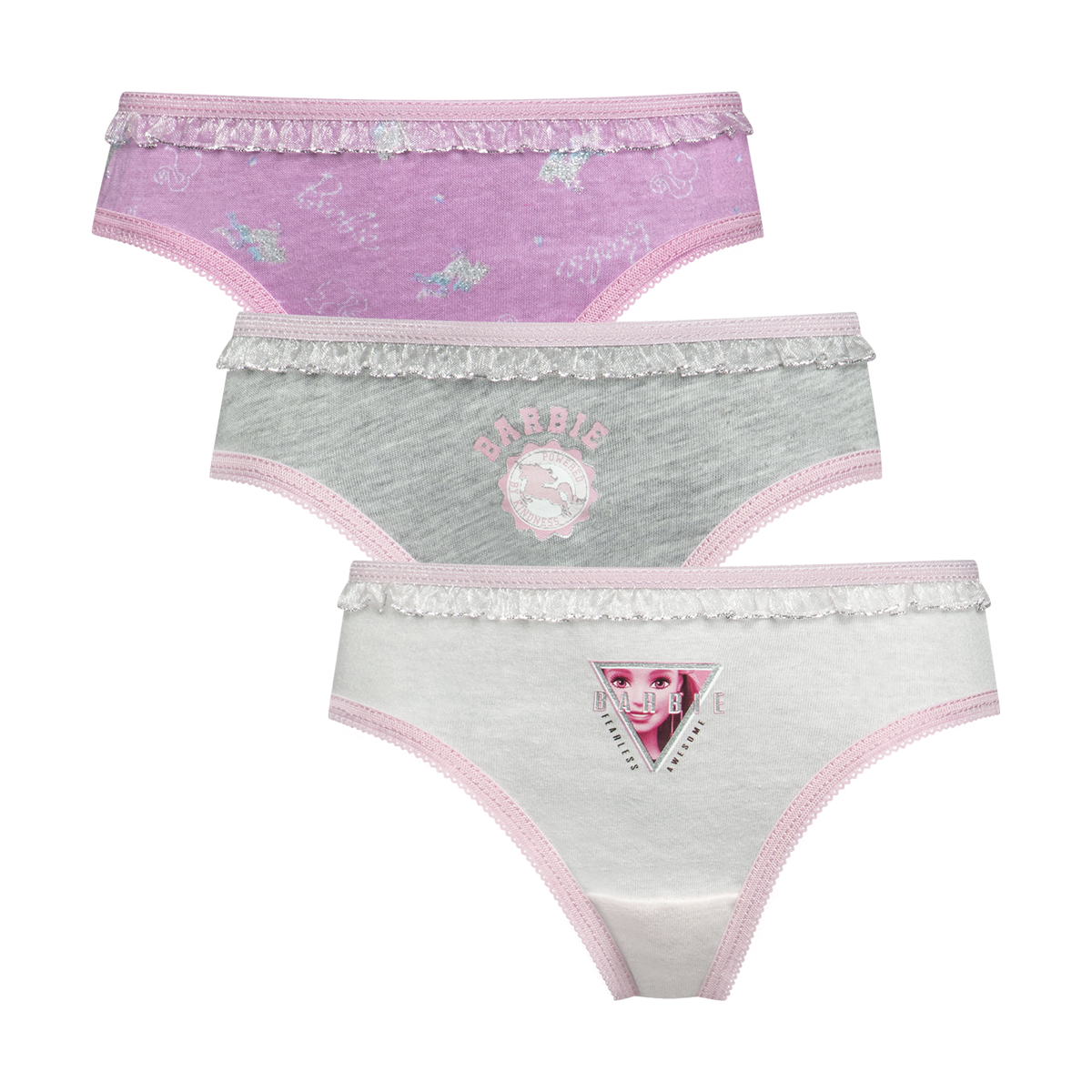 PG 3PK BIKINI ST BARBIE W22-LIGHT PINK-6-7 YRS