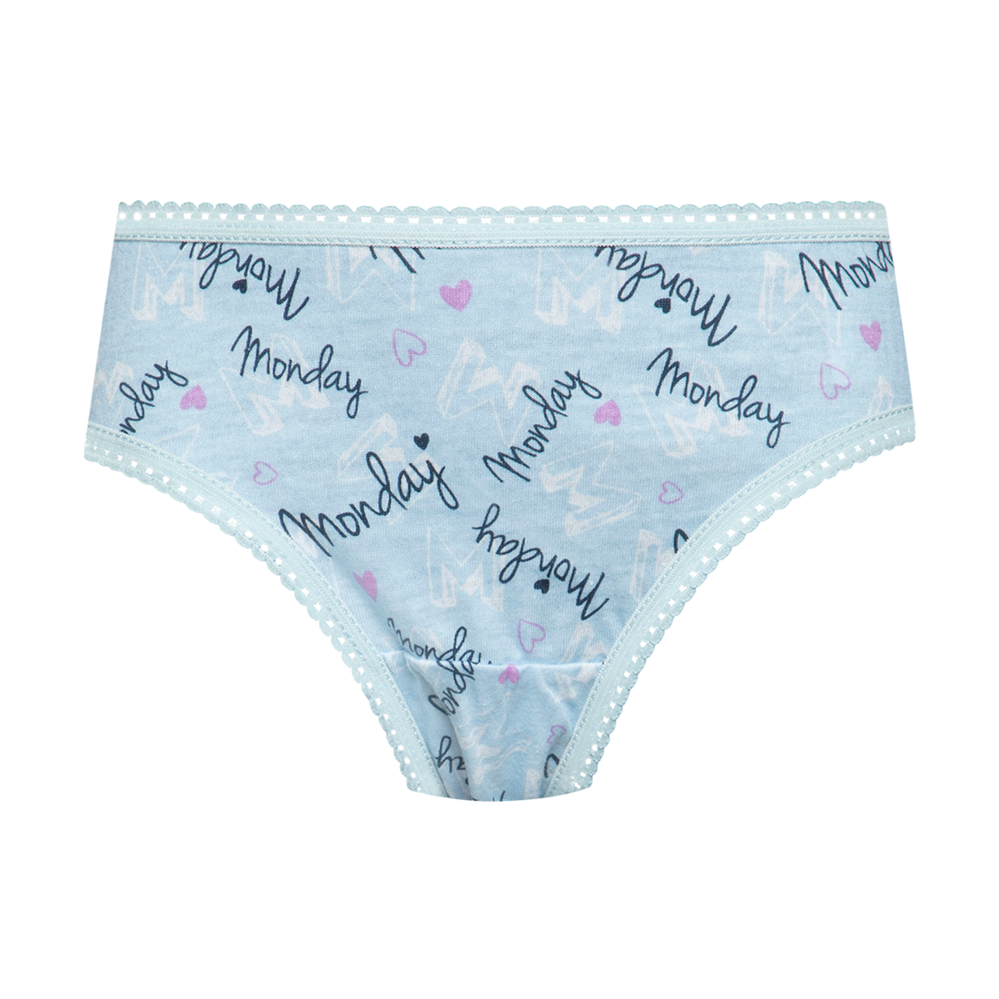 PG 7PK BIKINI PRINTED DAYS OF THE WEEK W22-LIGHT PINK-4-5 YRS