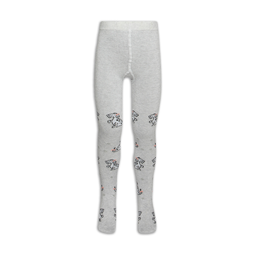 PRINTED TIGHTS DOG JACQUARD-GREY MELANGE-2-3 YRS