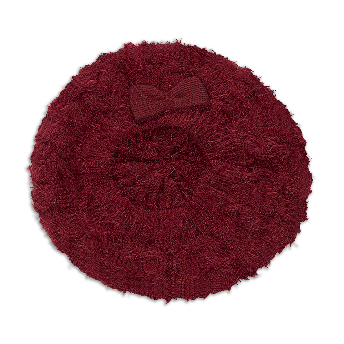 2pc Beret Classic Style Hatset Burgundy-BURGUNDY-50 CM