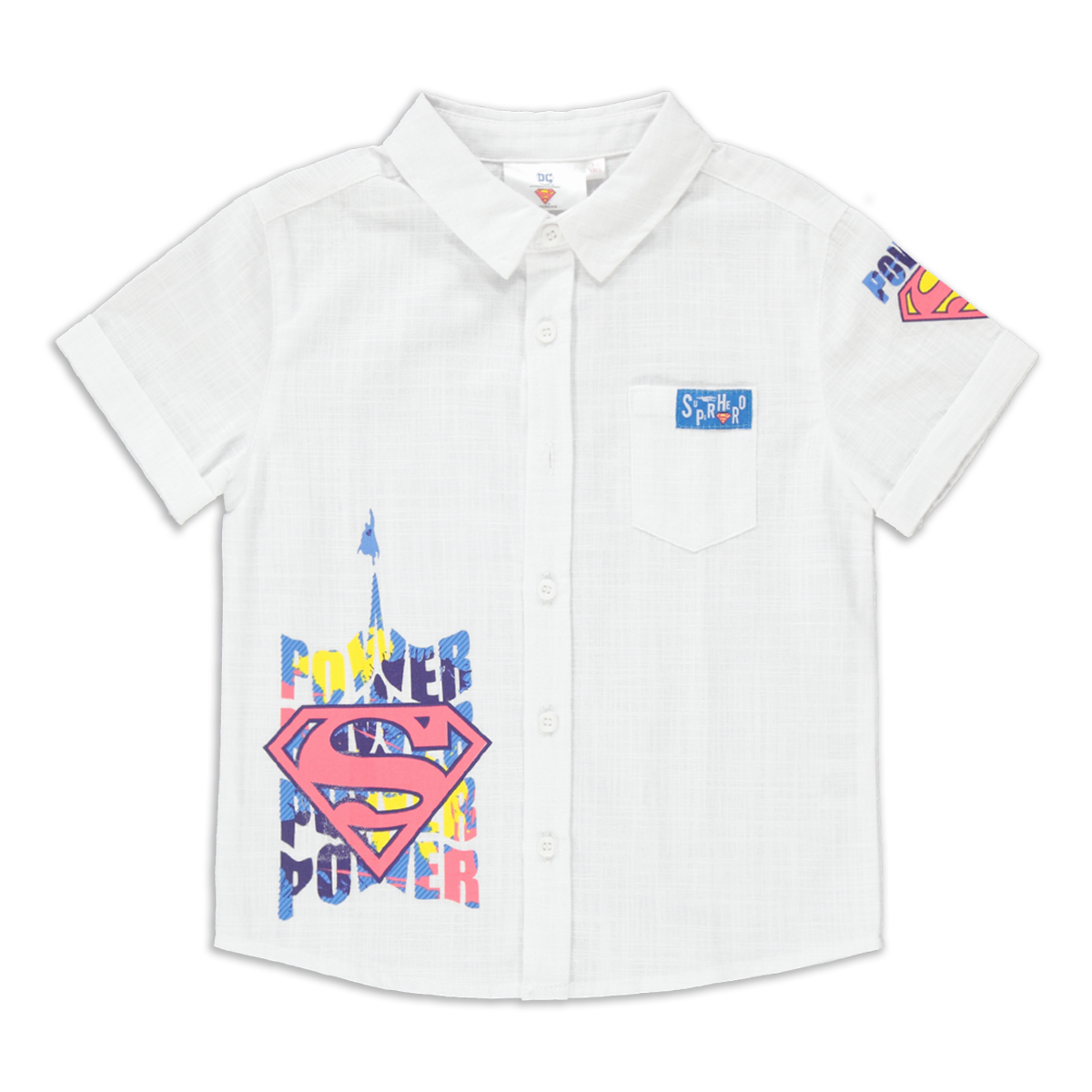 SUPERHERO SHIRT WHITE-WHITE-2-3 YRS