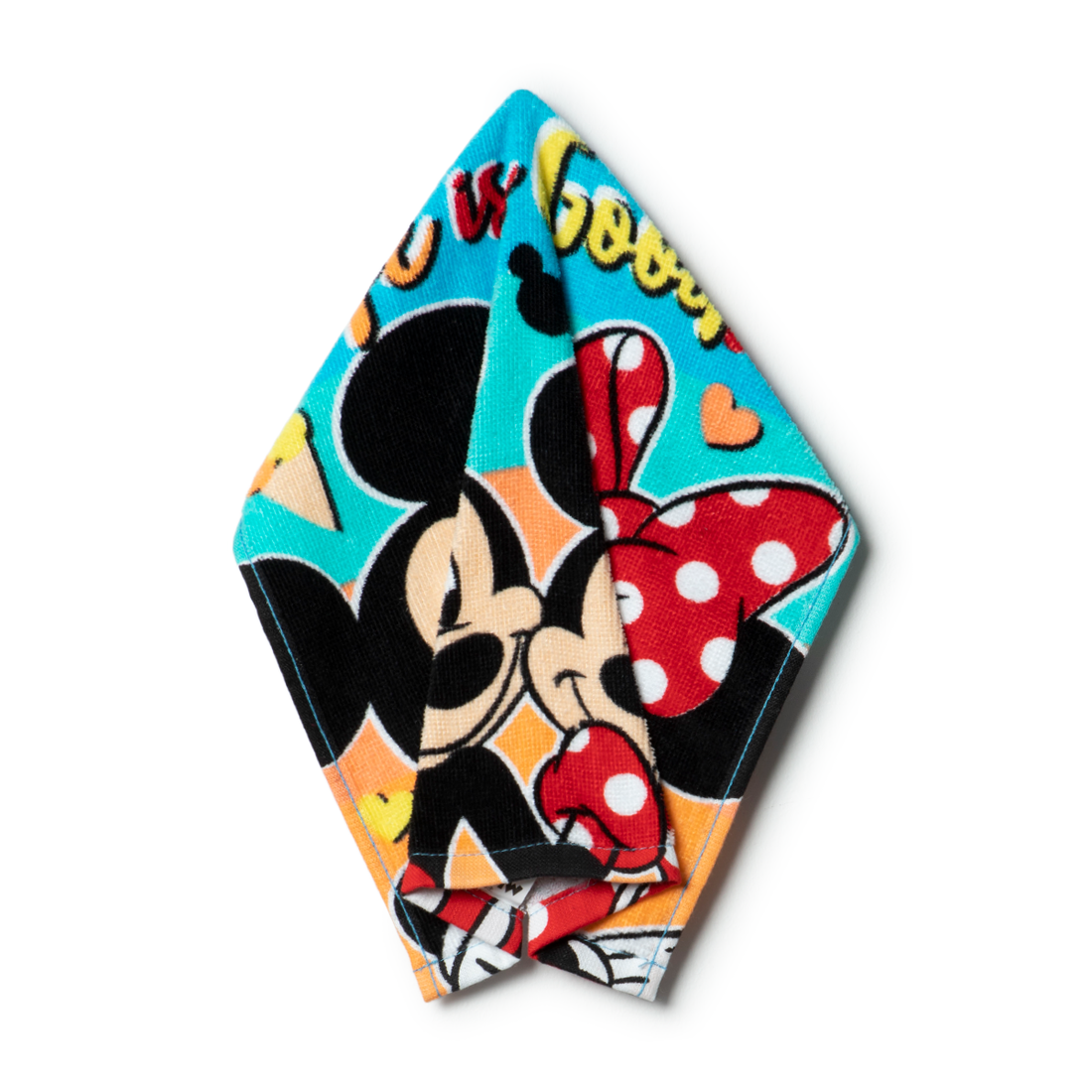 Mickey and Minnie face cloth blue-LIGHT BLUE-ONE SIZE