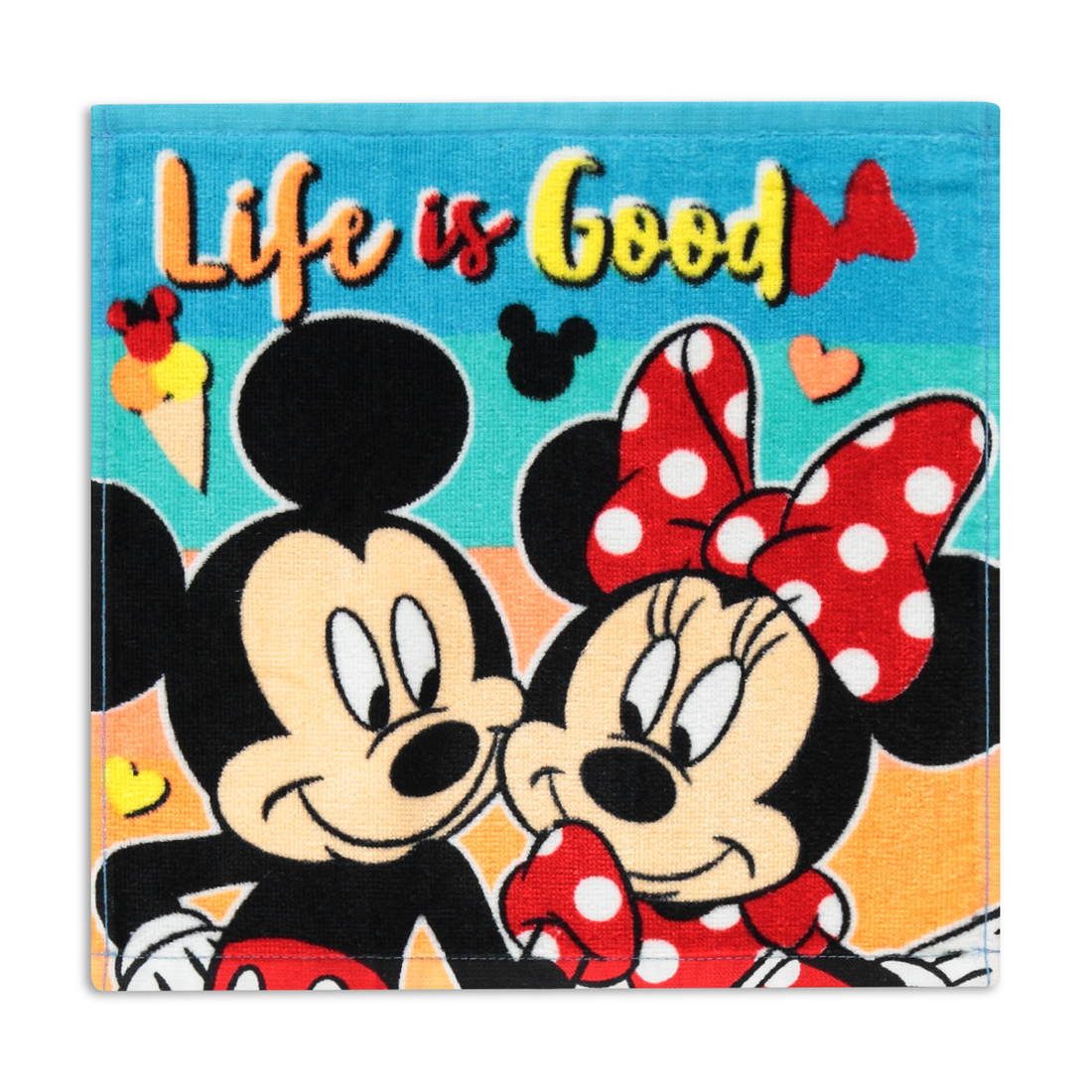 Mickey and Minnie face cloth blue-LIGHT BLUE-ONE SIZE