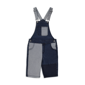 Colourblocked styled denim dungaree blues-MID BLUE-3-4 YRS