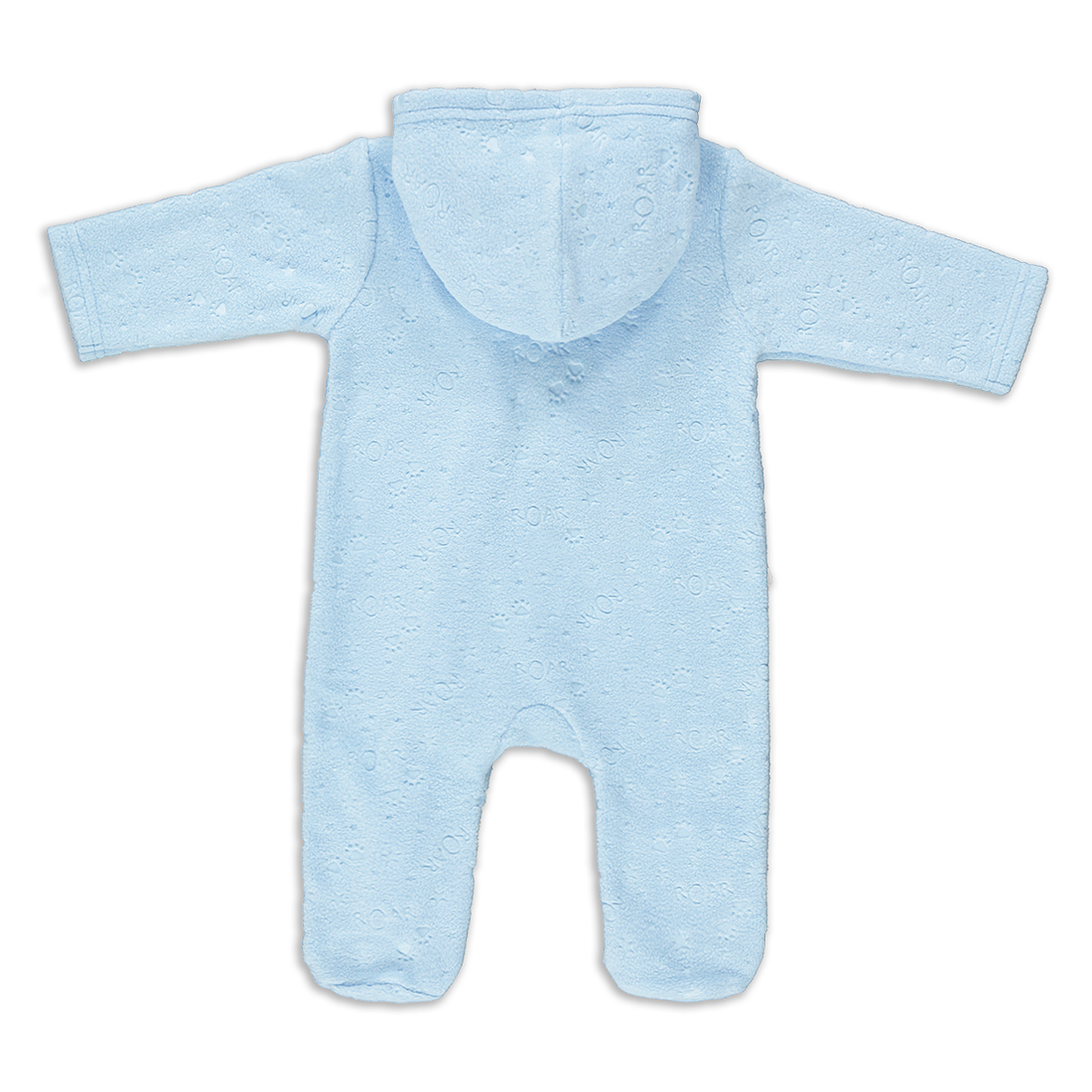 LION BLUE EMBOSSED HOODED MF BG WITH ZIP BOY-MID BLUE-0-3 MTHS