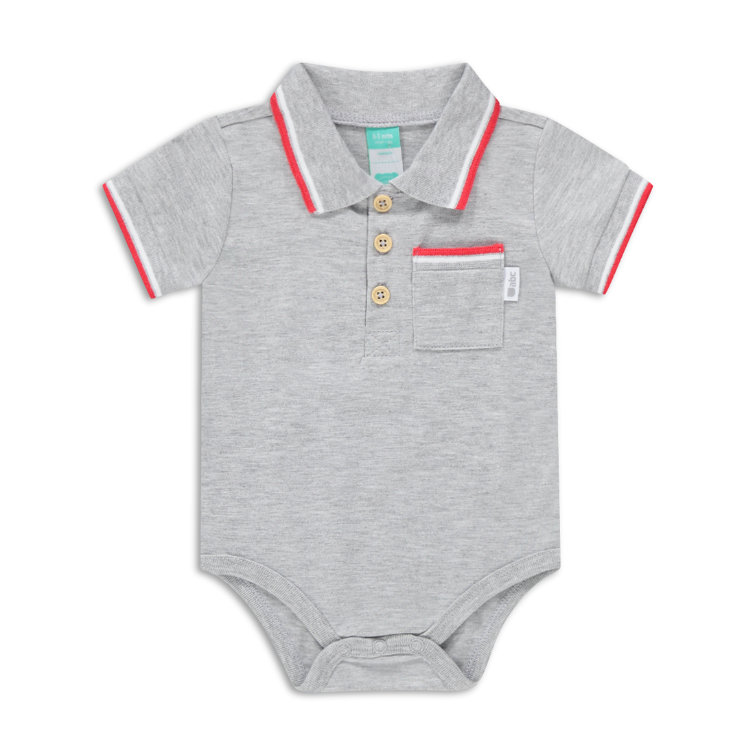 GREY MELANGE GOLFER BODYVEST-GREY MELANGE-6-12 MTHS