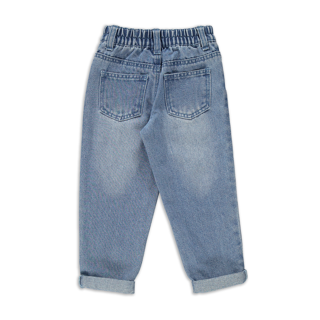 Mini Mom Abrasion Denim Mid Wash-MID BLUE-8-9 YRS