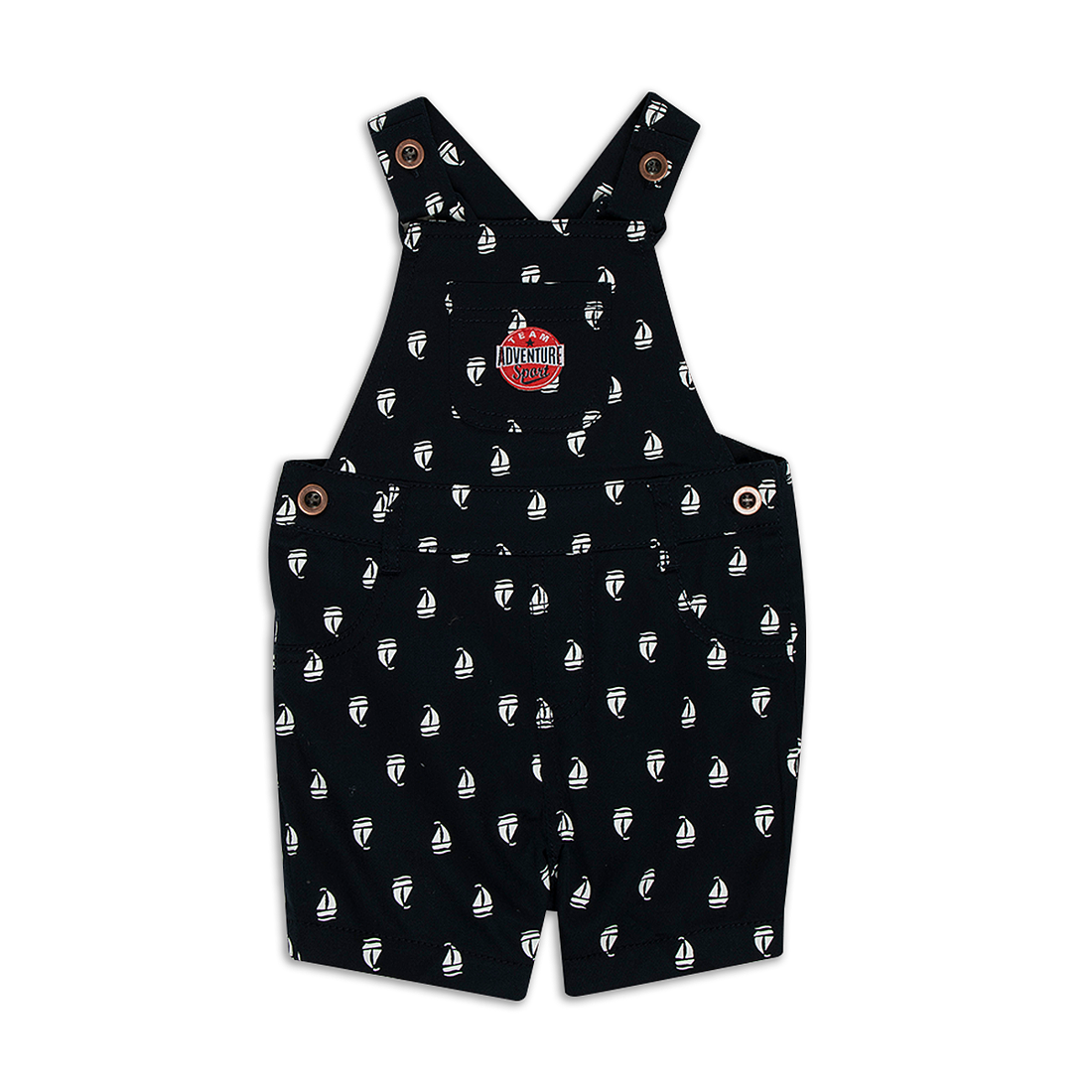 Printed dungaree and golfer set navy white-NAVY-3-6 MTHS