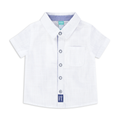 Short sleeve linen shirt white-WHITE-12-18 MTHS