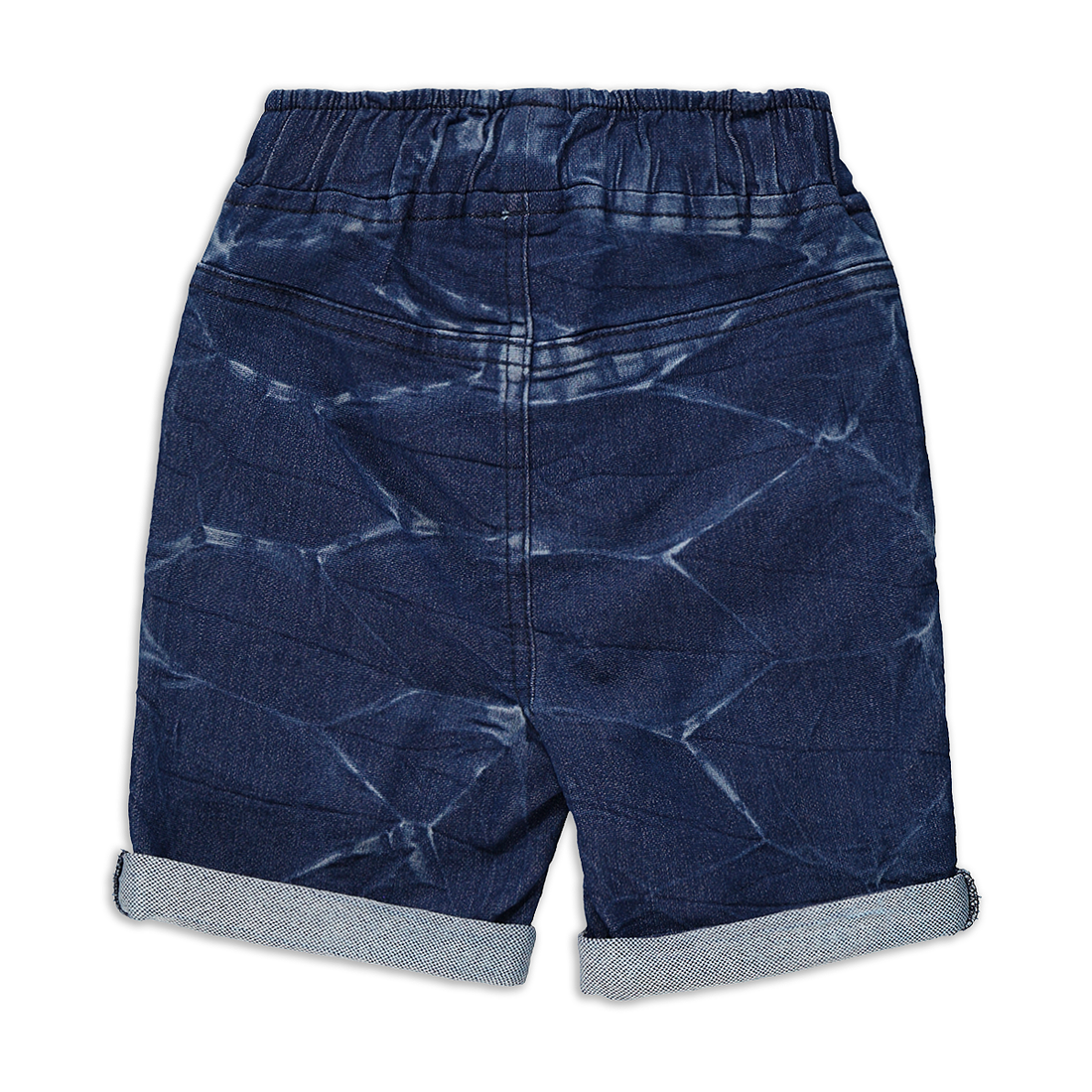 Basic knit denim short snow wash indigo-INDIGO-6-12 MTHS