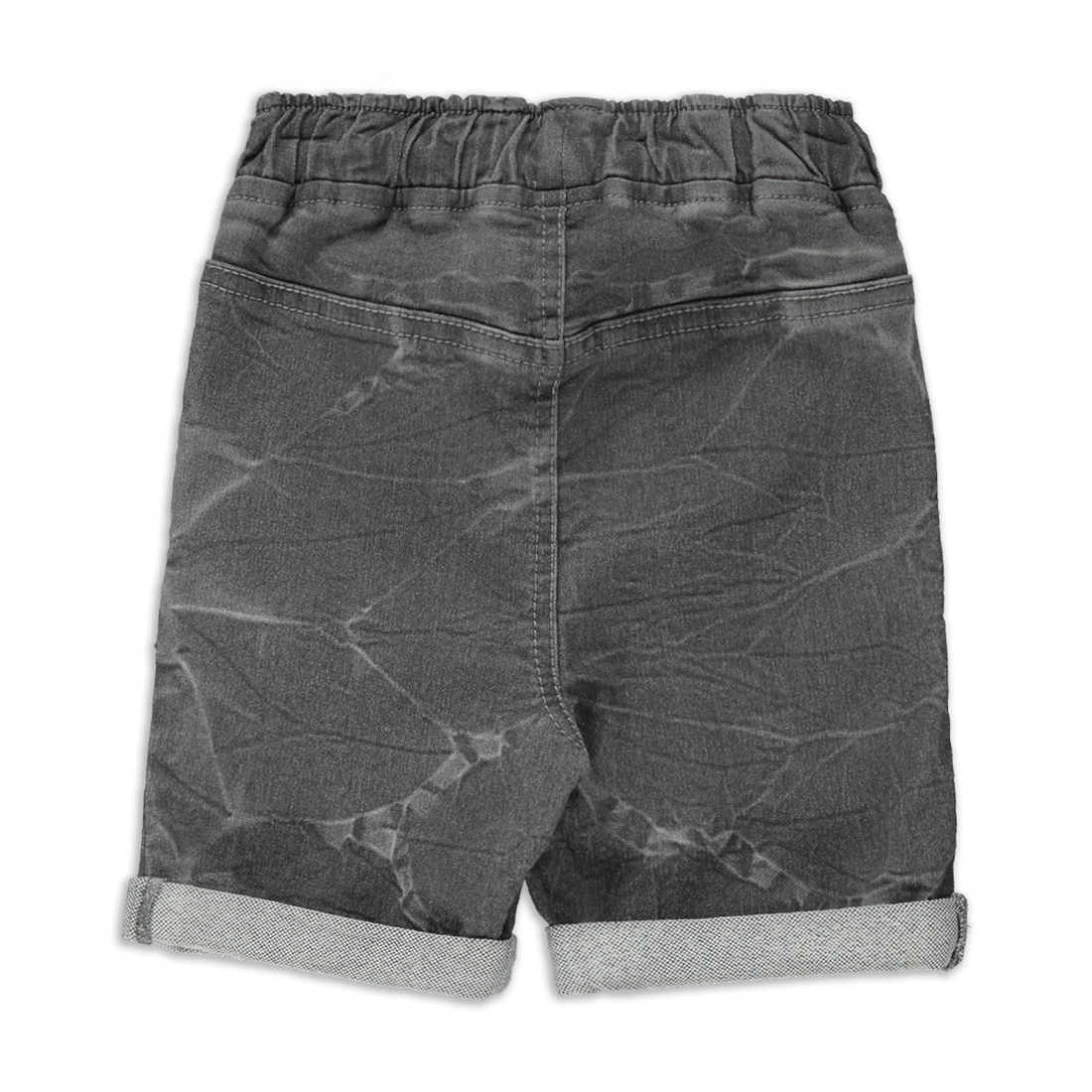 Basic knit denim short snow wash grey-DARK GREY-6-12 MTHS