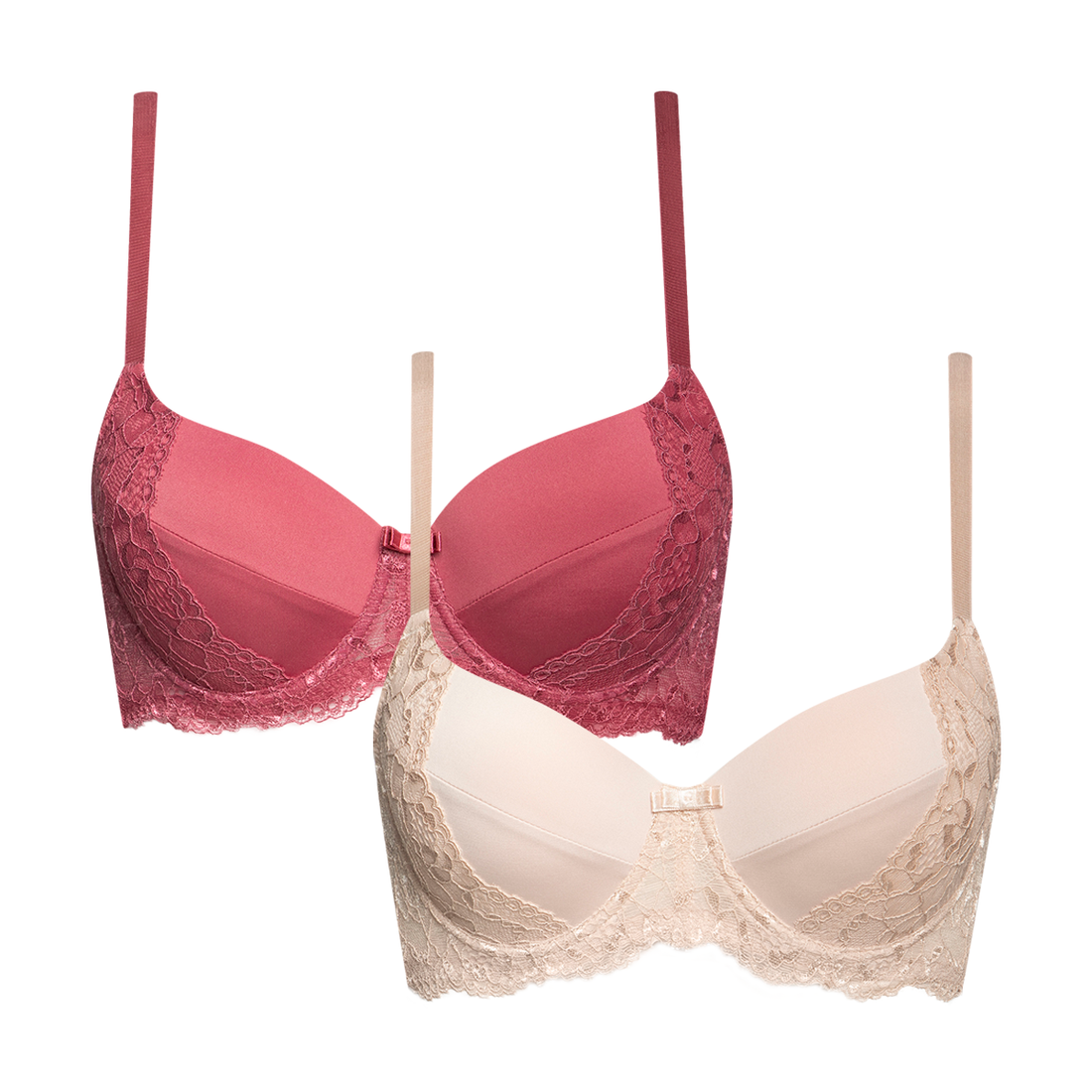 2 pack sml balconette lace rose peach dust-DUSTY PINK-36 B