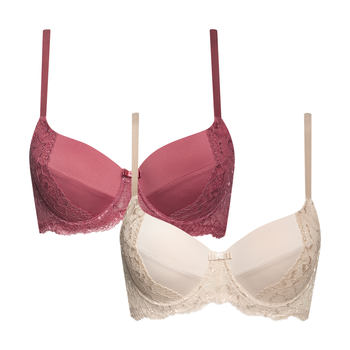 2 pack sml balconette lace rose peach dust-DUSTY PINK-36 B