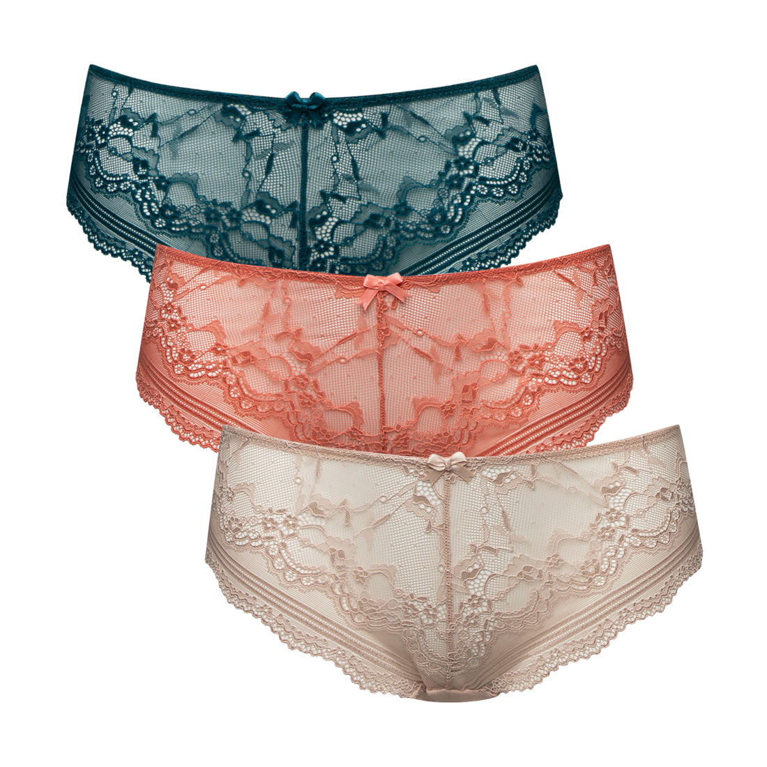 3 pack boyleg lace teal coral nude-TEAL-M