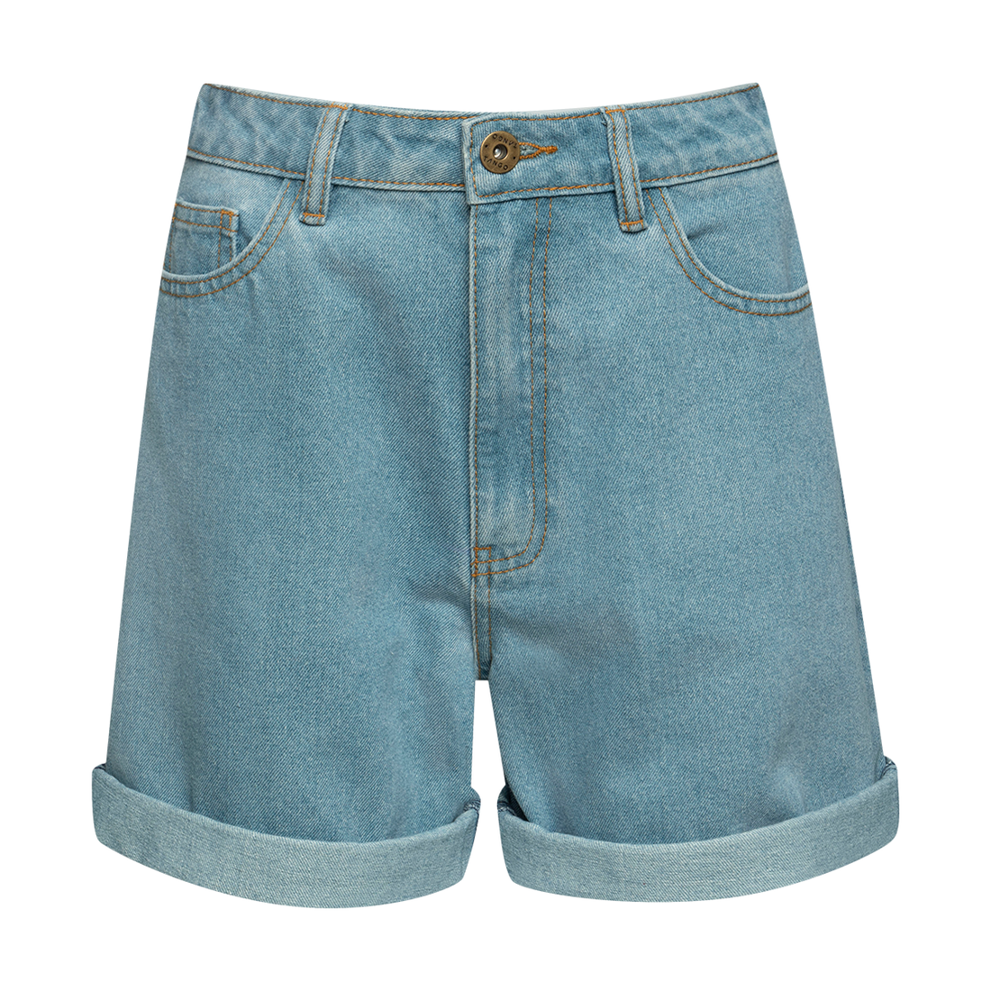 Denim mom jean shorts light wash-LIGHT BLUE-38