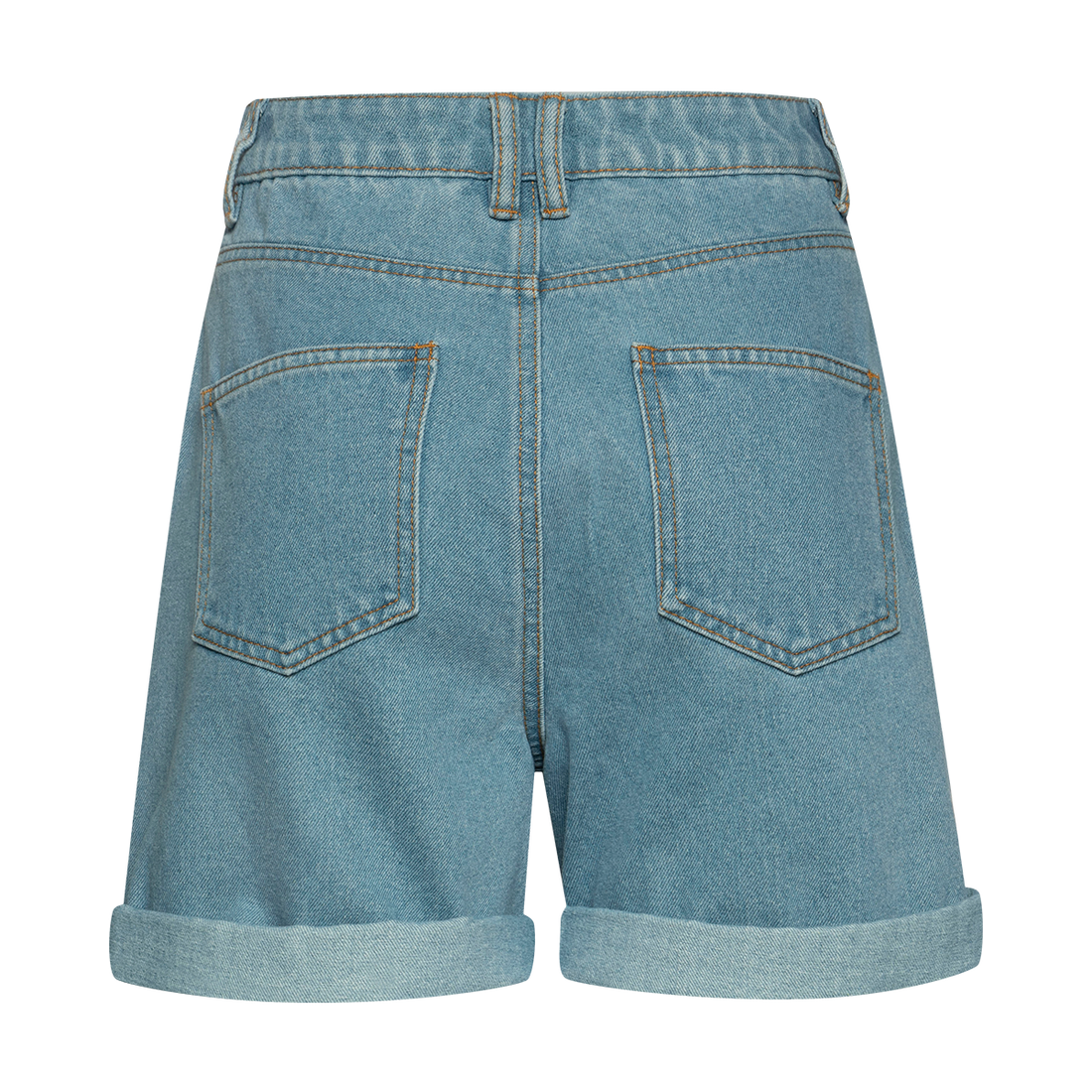 Denim mom jean shorts light wash-LIGHT BLUE-38