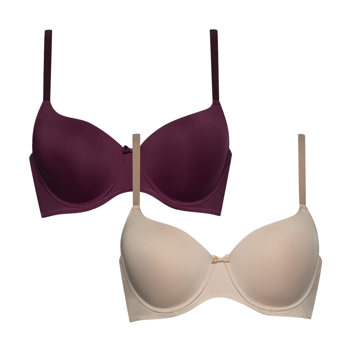 2PACK SML BALCONETTE BRA RHUBARB MOONLIGHT BLUE-BURGUNDY-36 B