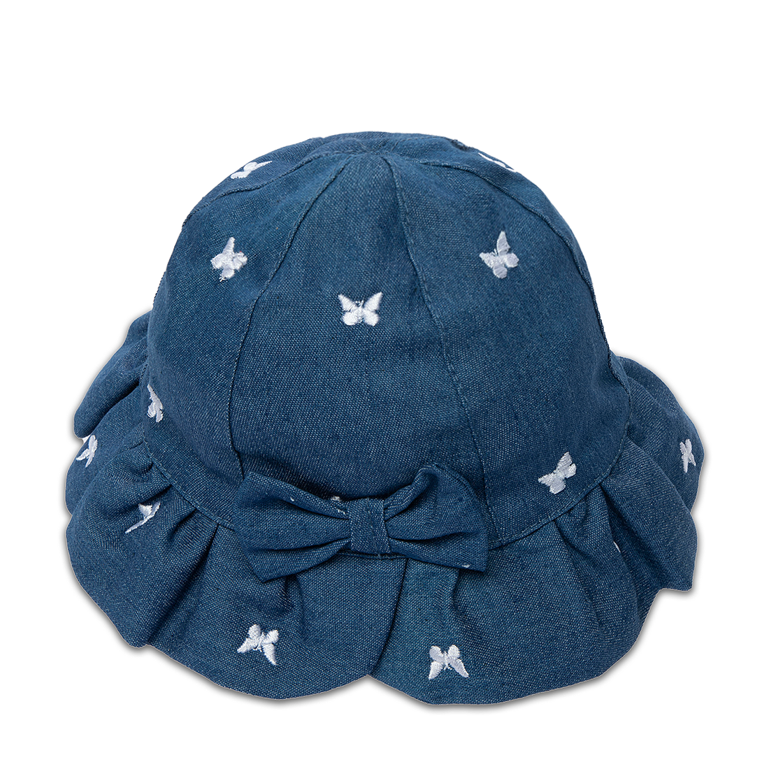 Butterfly Embroidery Floppy Denim-INDIGO-NEW BORN