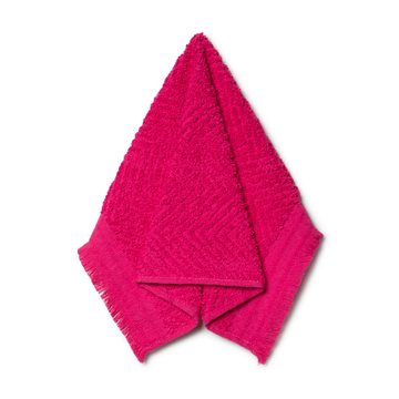 Textured fringed guest towel cerise-CERISE-30X50 CM