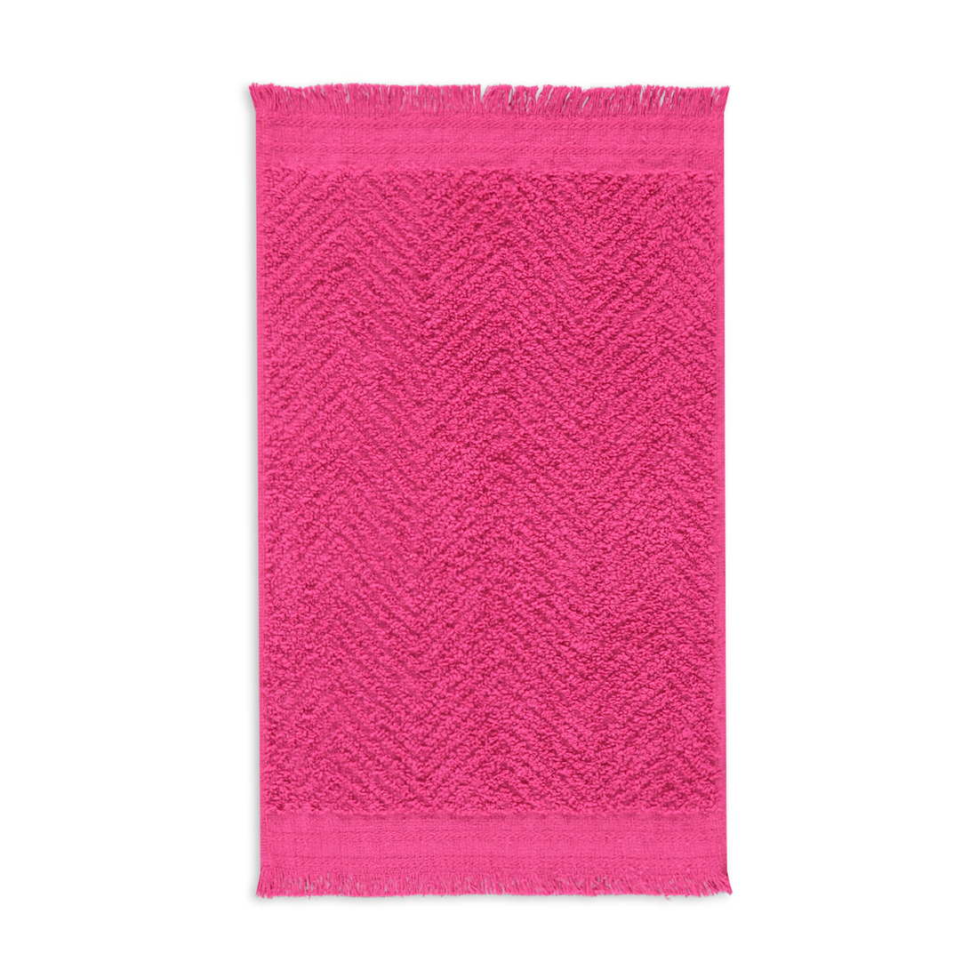 Textured fringed guest towel cerise-CERISE-30X50 CM