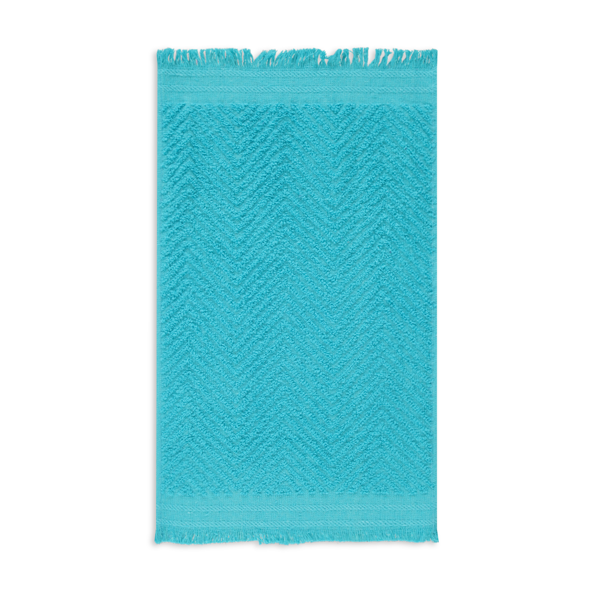 Textured fringed guest towel turquoise-TURQUOISE-GUEST (1)