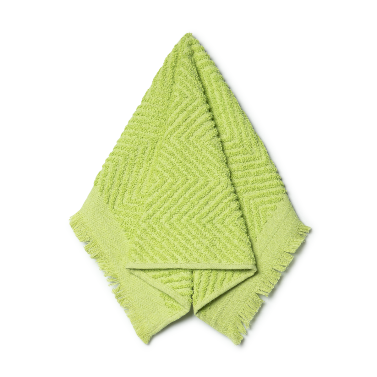 Textured fringed guest towel fern-GREEN-GUEST