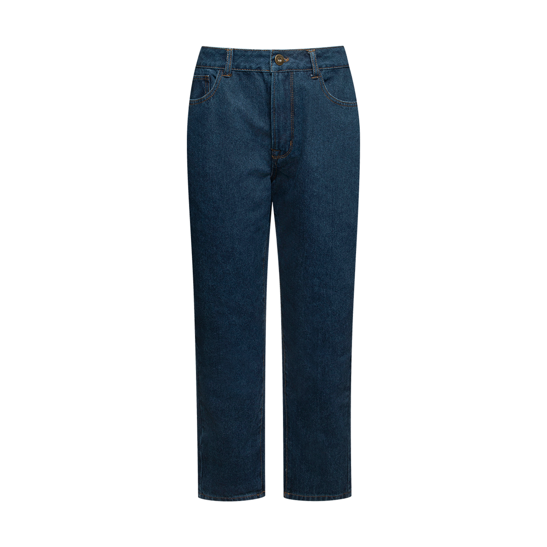 Basic mom jeans dark wash-INDIGO-36