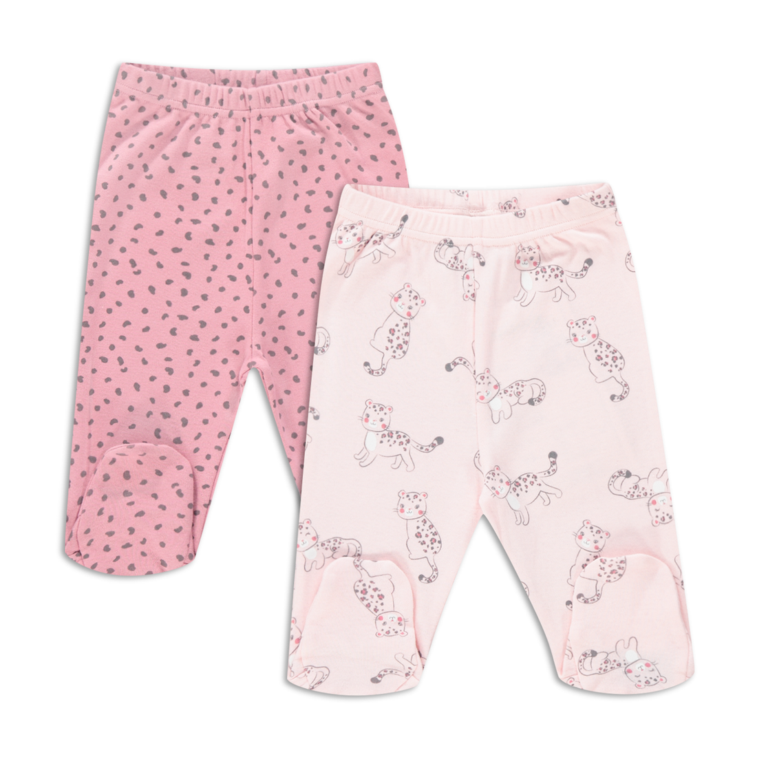 2PK LEGGINETTE MFW GIRL LEOPARD PRINT-LIGHT PINK-6-12 MTHS