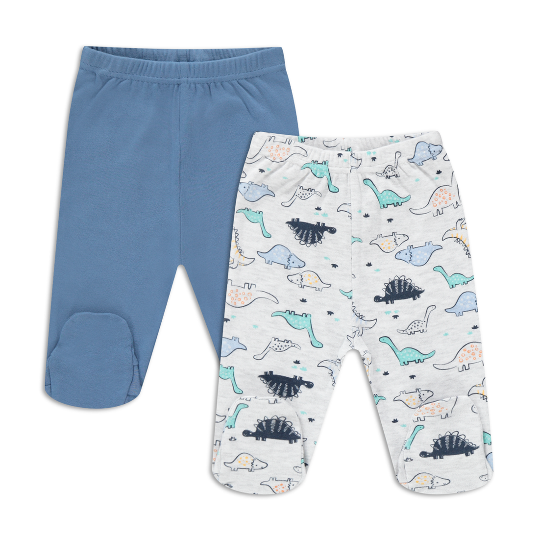 2PK LEGGINETTE MFW DINO BLUE & G MEL BOY-LIGHT BLUE-6-12 MTHS