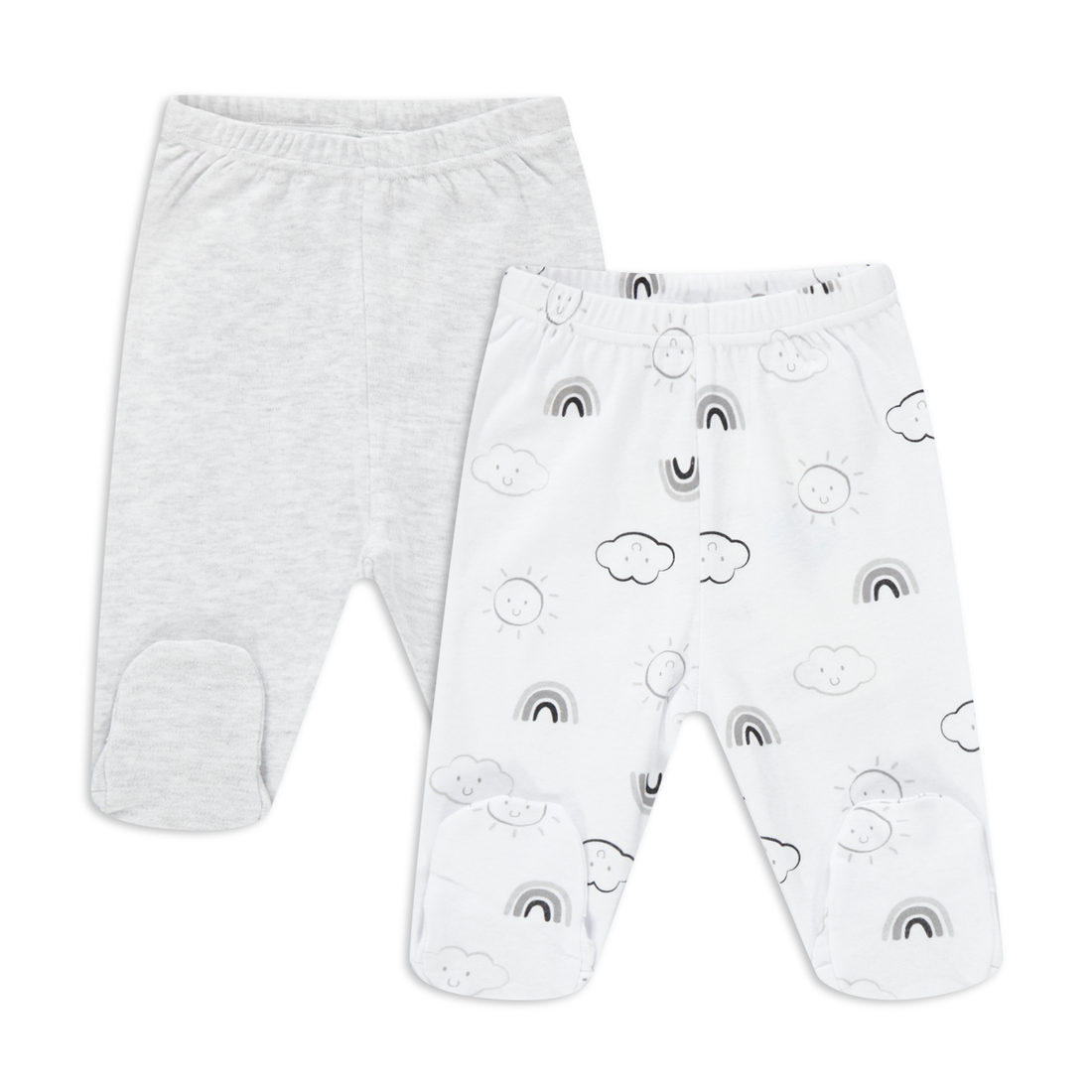 2PK LEGGINETTE MFW BLK WHT & GMEL UNI-BLACK-6-12 MTHS