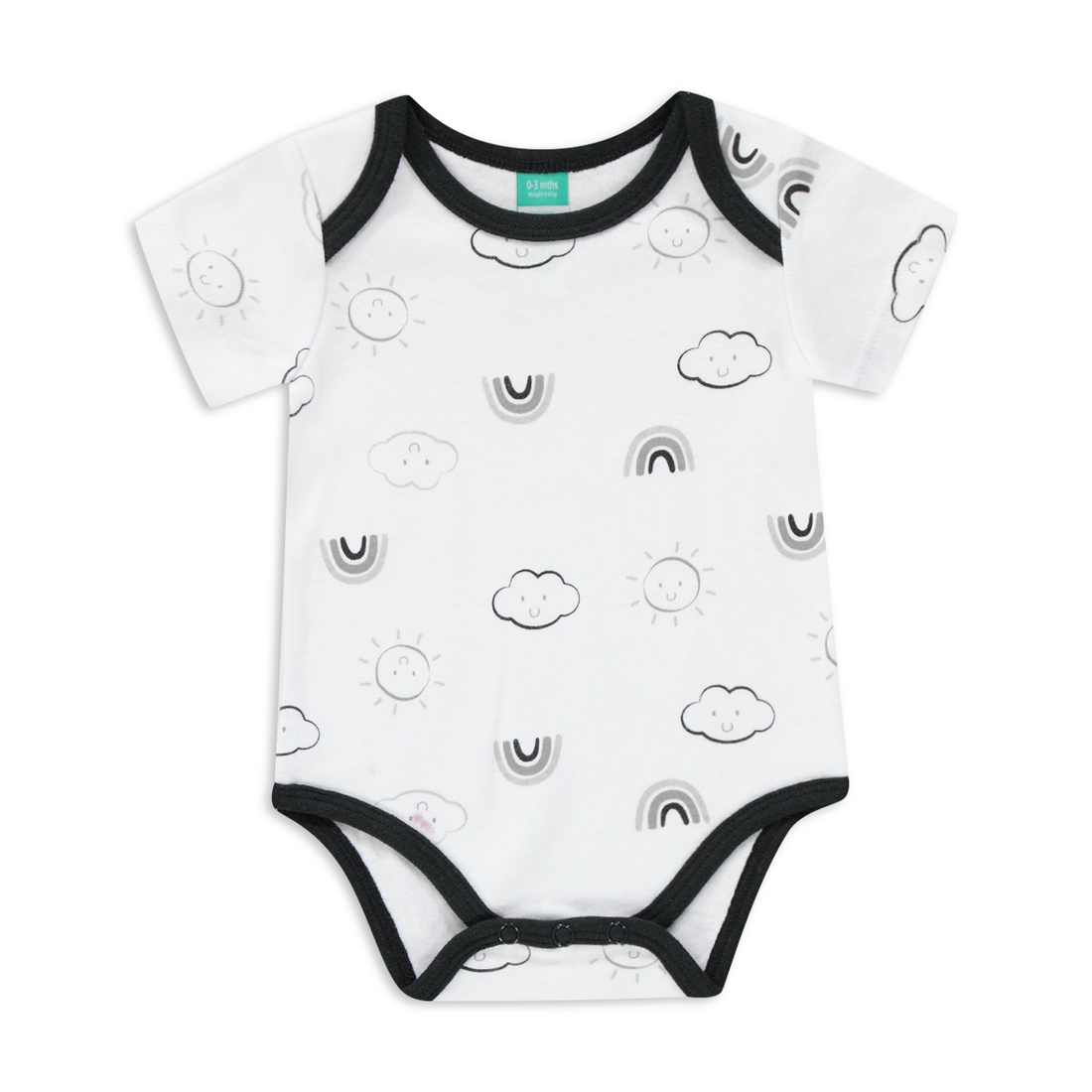 2PK SS BODYVEST MFW UNI BLK/WHT/G.MEL-BLACK-6-12 MTHS