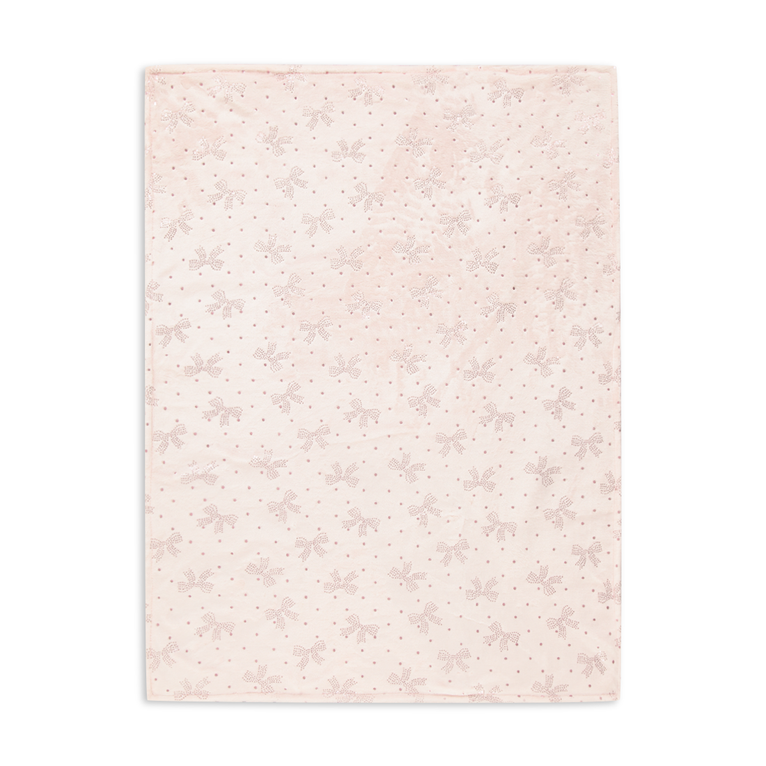 PINK BOWS FOIL STYLED BLANKET-LIGHT PINK-75X100 CM