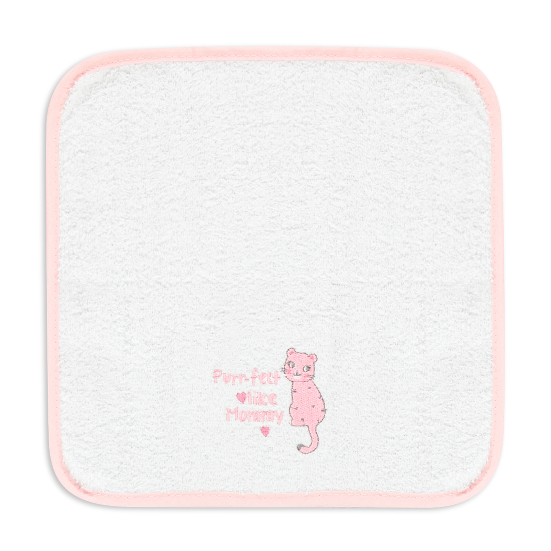 PINK TIGER 2PK FACE CLOTHS EMBROIDERY-LIGHT PINK-ONE SIZE