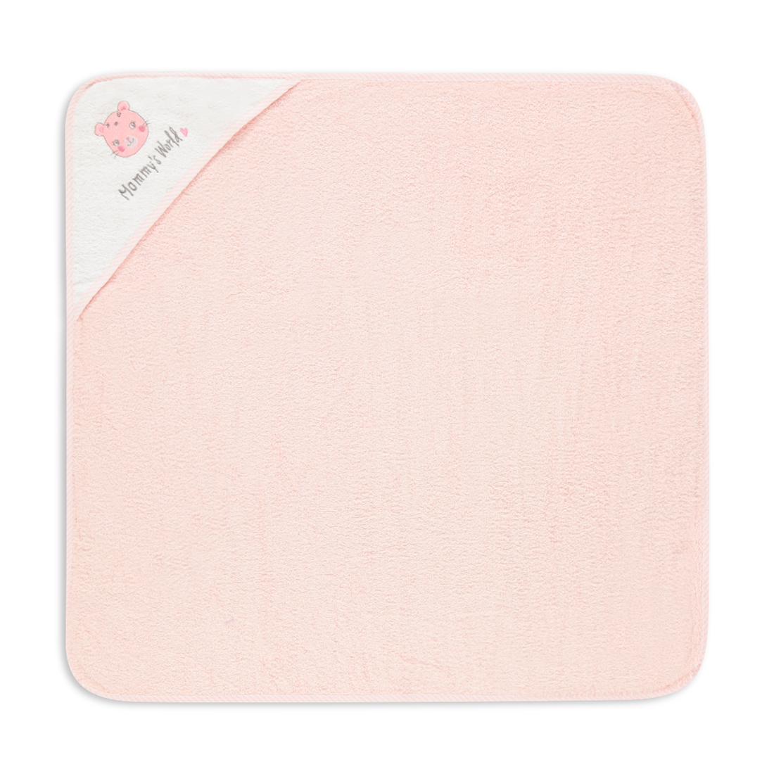 PINK TIGER HOODED TOWEL-LIGHT PINK-75X75 CM