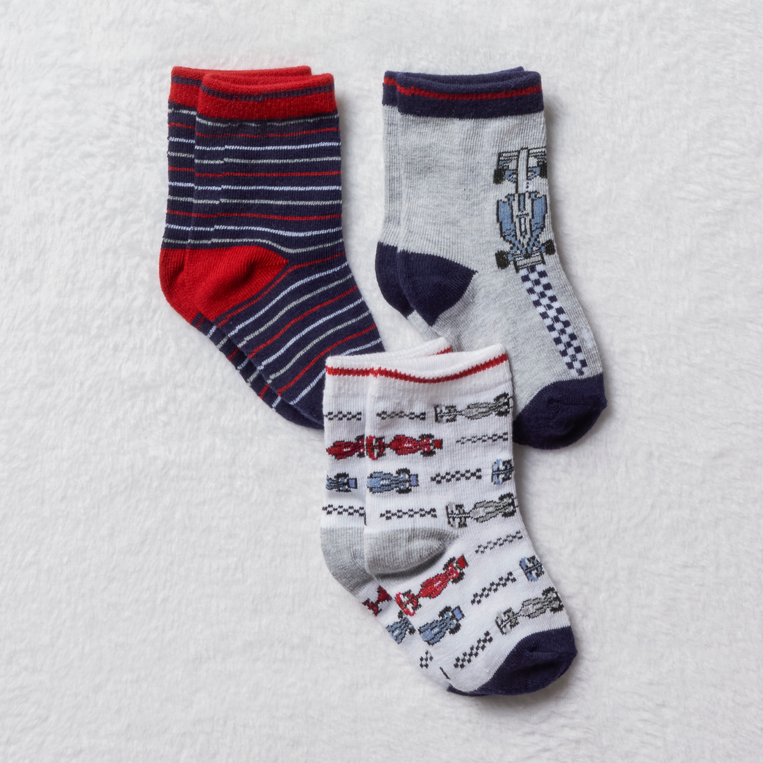 NAUTICAL RACING 3PK TB SOCKS-MULTI-3 - 5 1/2